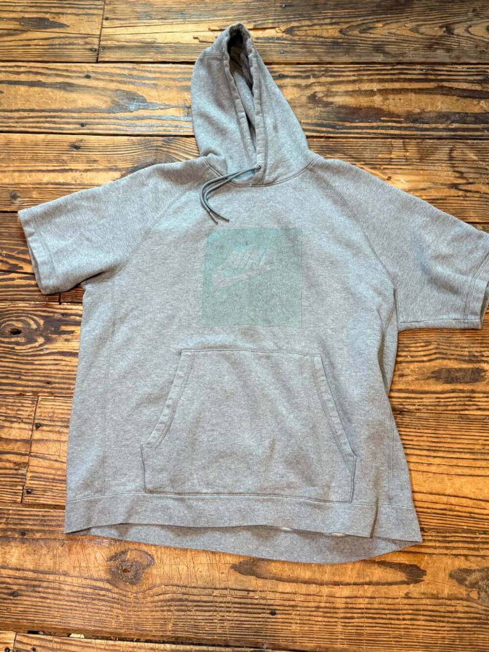 Nike Short Sleeve Hoodie Gray Men's Size XL 90s Y2K Vintage RARE